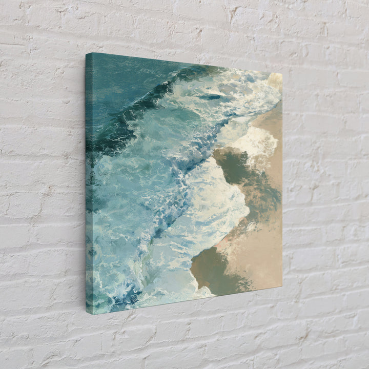 Ocean Foam Patterns from Above Canvas Print, Seascape Art, Large Wall Art, Coastal Decor, Seascape, Watercolor Painting, SEA-1x1-36