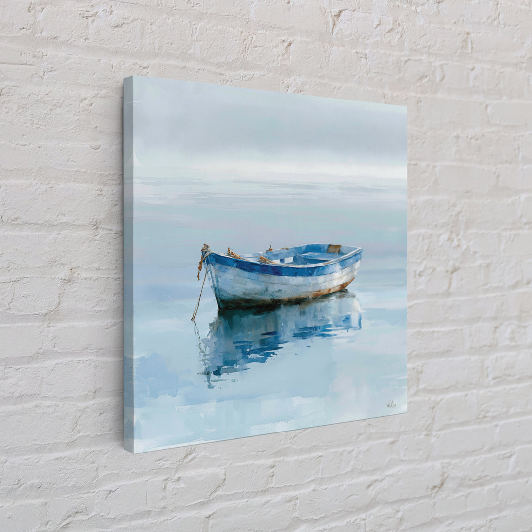 Minimal Horizon Line Framed Canvas Print, Seascape Art, Textured Painting, Coastal Decor, Oil Painting, Seascape, SEA-1x1-88