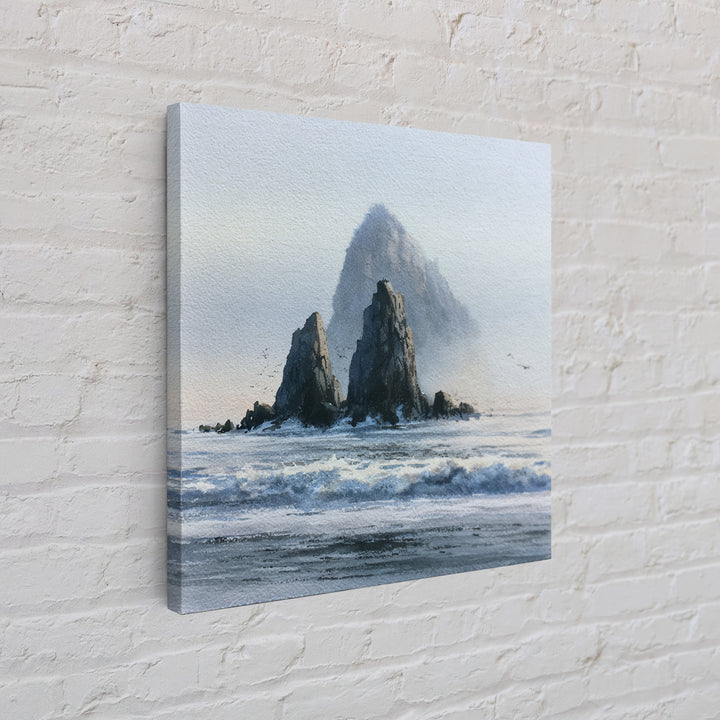Sea Stack Rocks Canvas Print, Seascape Art, Boho Decor, Coastal Decor, Fine Art, Seascape, Printable Wall Art, SEA-1x1-91