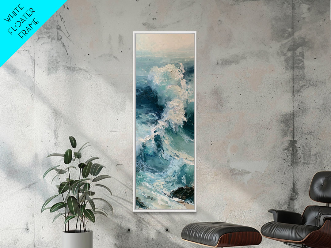 Wild Atlantic Wave Canvas Print, Seascape Art, Abstract Painting, Coastal Decor, Fine Art, Seascape, Room Decor, SEA-1x3-5