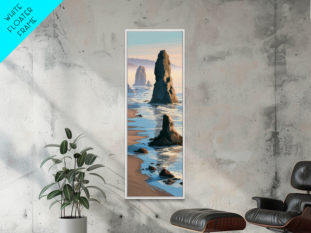 Sea Stack Rocks Canvas Print, Seascape Art, Original Art, Coastal Decor, Oil Painting, Seascape, Living Room Wall Art, SEA-1x3-55