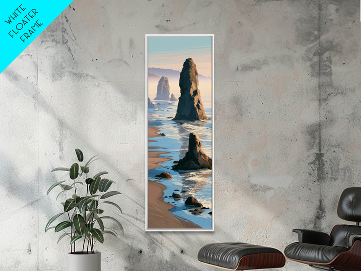 Sea Stack Rocks Canvas Print, Seascape Art, Original Art, Coastal Decor, Oil Painting, Seascape, Living Room Wall Art, SEA-1x3-55