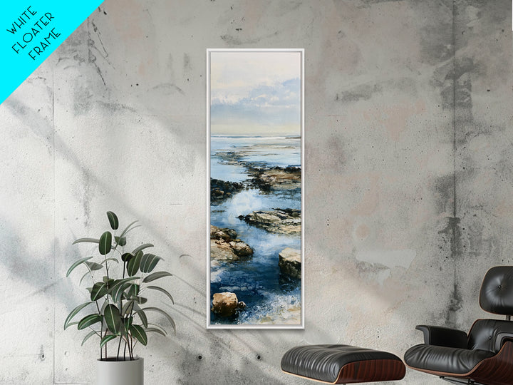 Rocky Tidepool with Reflections Canvas Print, Seascape Art, Coastal Wall Art, Coastal Decor, Fine Art, Seascape, Luxury Decor, SEA-1x3-95