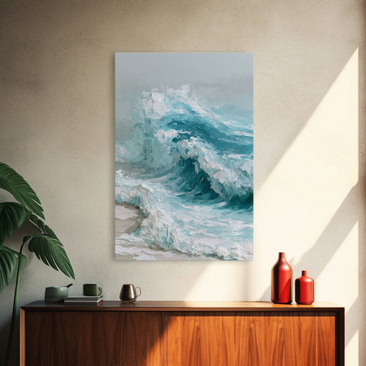 Wild Atlantic Wave Framed Canvas Print, Seascape Art, Wall Art, Coastal Decor, Fine Art, Seascape, Abstract Art, Bedroom Decor, SEA-2x3-25