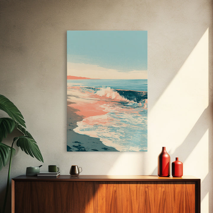 Calm Blue Horizon Framed Canvas Print, Seascape Art, Contemporary Art, Coastal Decor, Fine Art, Seascape, Canvas Wall Art, SEA-2x3-34