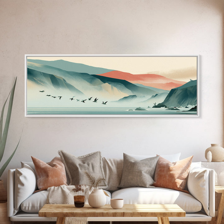 Misty Sea Cliffs Canvas Print, Seascape Art, Living Room Decor, Coastal Decor, Fine Art, Seascape, Gallery Decor, Wall Decor, SEA-3x1-21