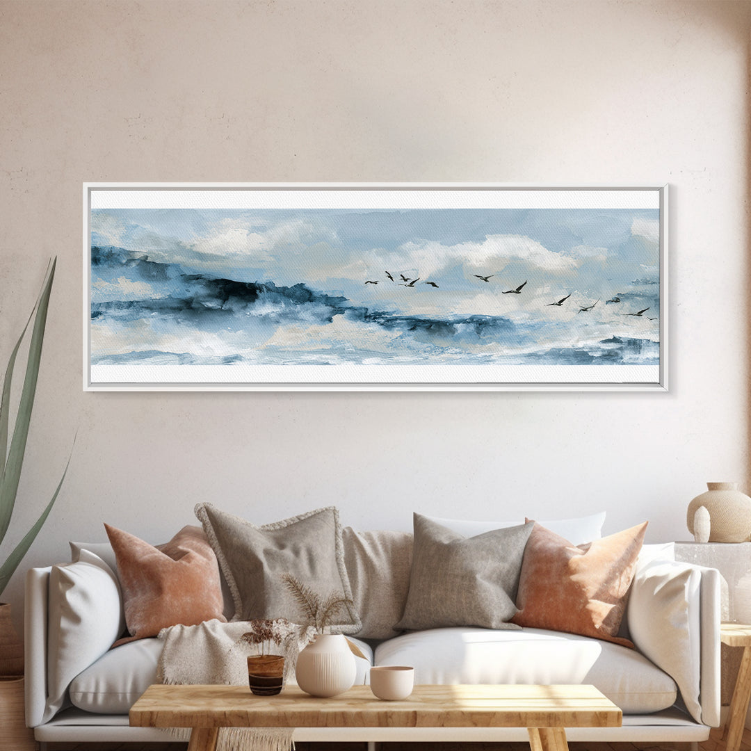 Misty Sea Cliffs Canvas Print, Seascape Art, Living Room Decor, Coastal Decor, Fine Art, Seascape, Gallery Decor, Wall Decor, SEA-3x1-45