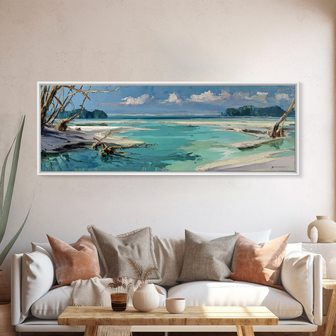 Whitecaps Rolling under Storm Light Framed Canvas Print, Seascape Art, Wall Art Print, Coastal Decor, Fine Art, Seascape, SEA-3x1-77
