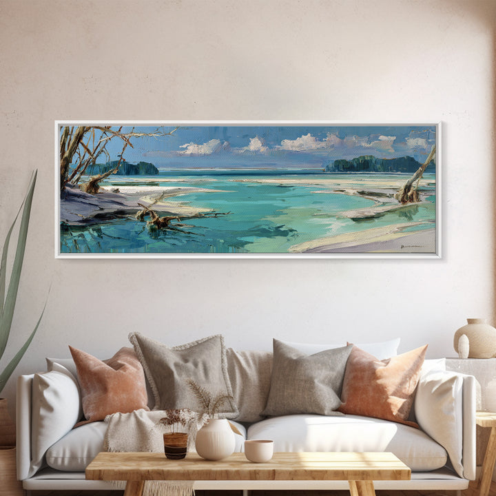 Whitecaps Rolling under Storm Light Framed Canvas Print, Seascape Art, Wall Art Print, Coastal Decor, Fine Art, Seascape, SEA-3x1-77