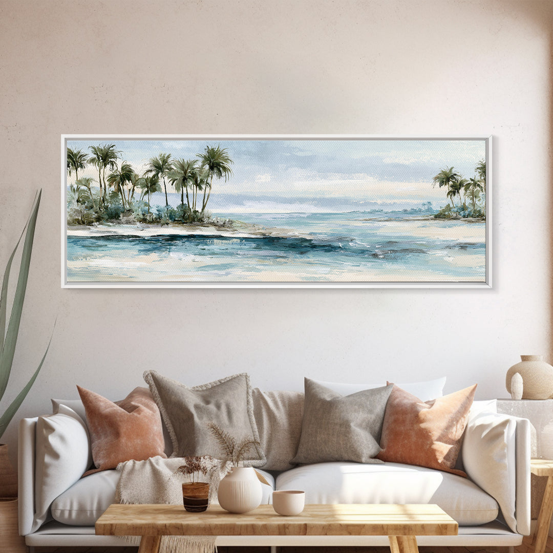 Tropical Lagoon with Transparent Shallows Canvas Print, Seascape Art, Canvas Print, Coastal Decor, Fine Art, Seascape, SEA-3x1-98