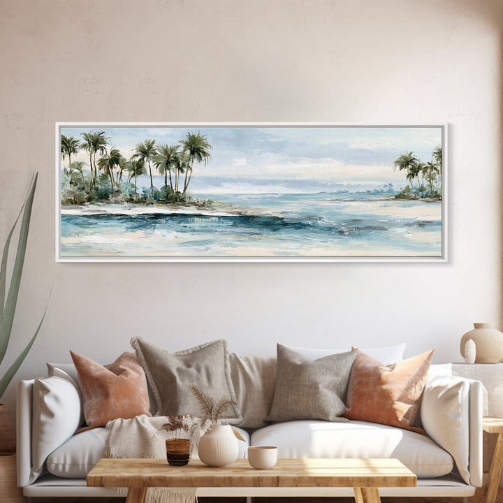 Tropical Lagoon with Transparent Shallows Canvas Print, Seascape Art, Canvas Print, Coastal Decor, Fine Art, Seascape, SEA-3x1-98