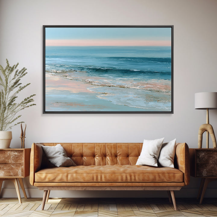 Calm Blue Horizon Framed Canvas Print, Seascape Art, Original Art, Coastal Decor, Fine Art, Seascape, Living Room Wall Art, SEA-3x2-6