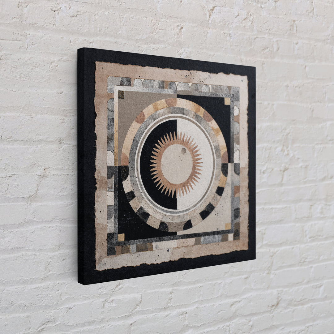 Cosmic Eye Inside Geometric Frame Canvas Print, Sacred Geometry Art, Boho Wall Decor, Living Room Decor, Abstract Art, Geometry, SGA-1x1-19