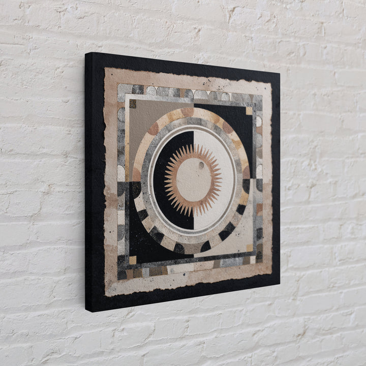 Cosmic Eye Inside Geometric Frame Canvas Print, Sacred Geometry Art, Boho Wall Decor, Living Room Decor, Abstract Art, Geometry, SGA-1x1-19