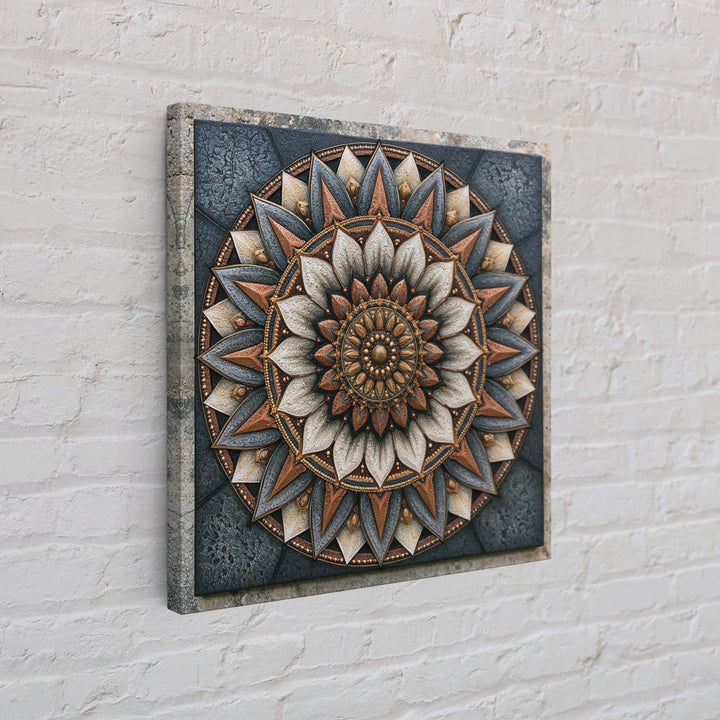 Mandala Lotus with Precise Radial Symmetry Canvas Print, Sacred Geometry Art, Sacred Geometry, Living Room Decor, Geometry, SGA-1x1-50