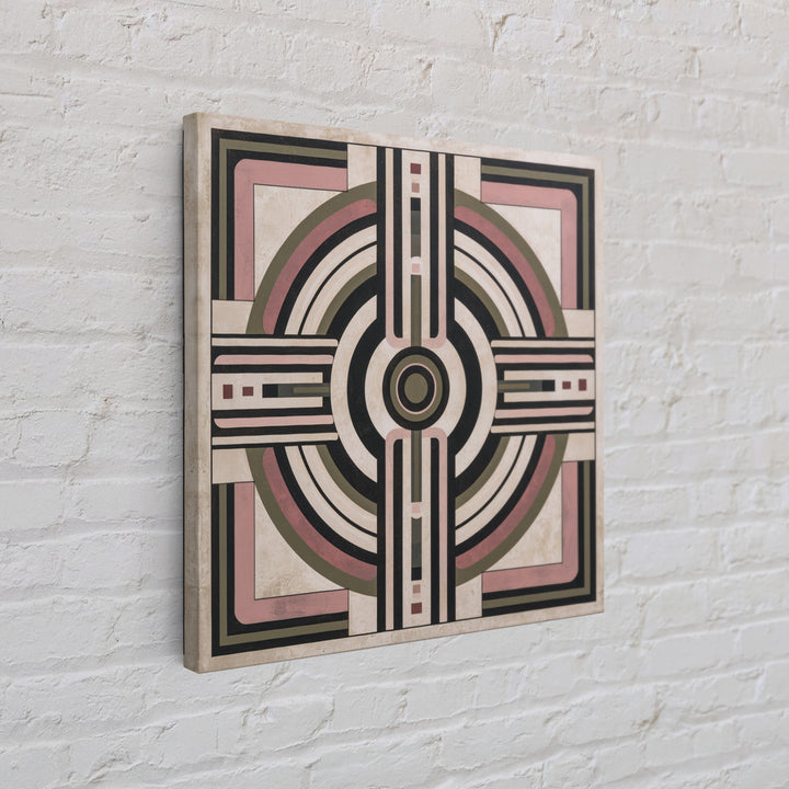 Abstract Temple Plan Made from Sacred Lines Framed Canvas Print, Sacred Geometry Art, Decorations, Living Room Decor, Geometry, SGA-1x1-61