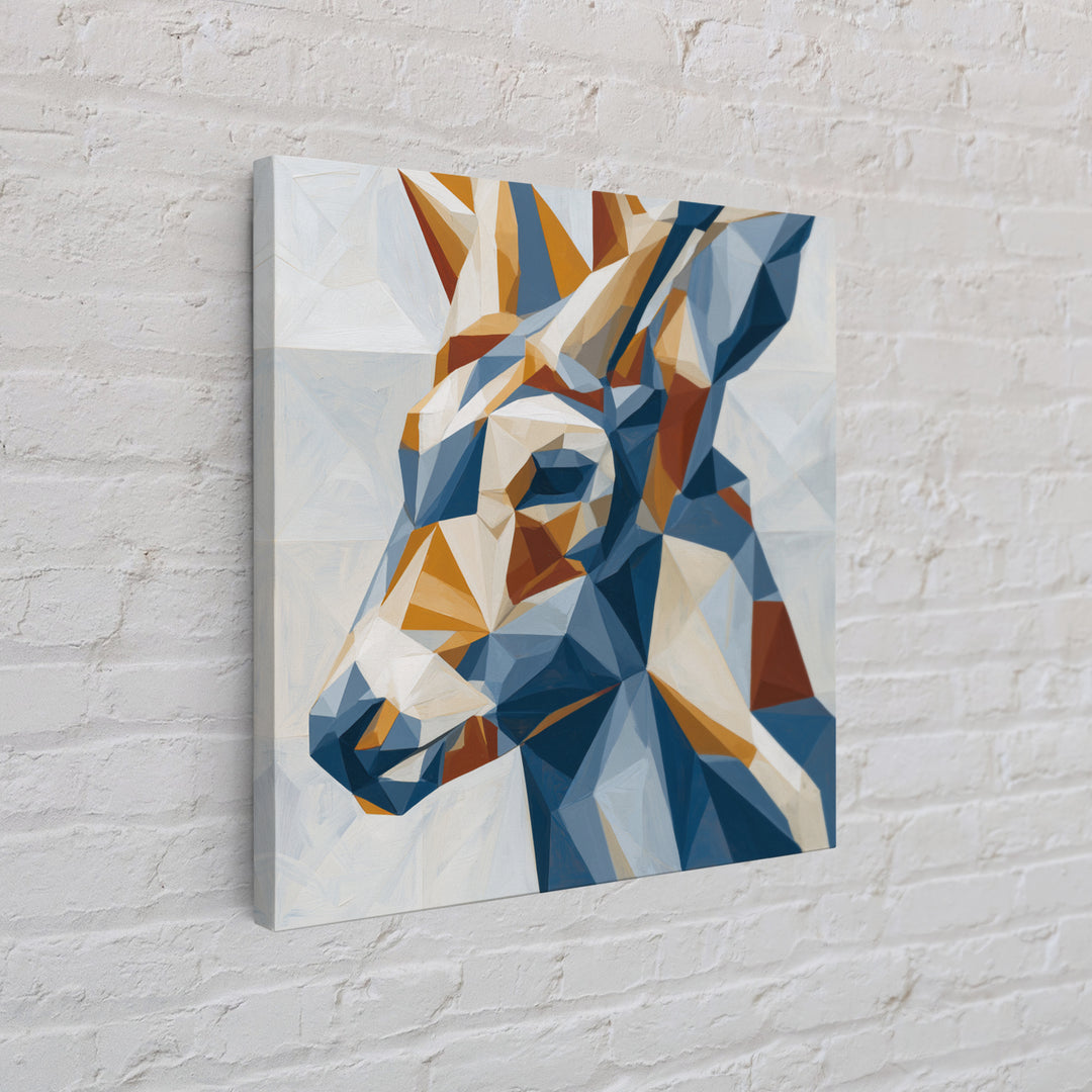 Sacred Deer Formed from Geometric Facets Framed Canvas Print, Sacred Geometry Art, Living Room Decor, Fine Art, Geometry, SGA-1x1-7