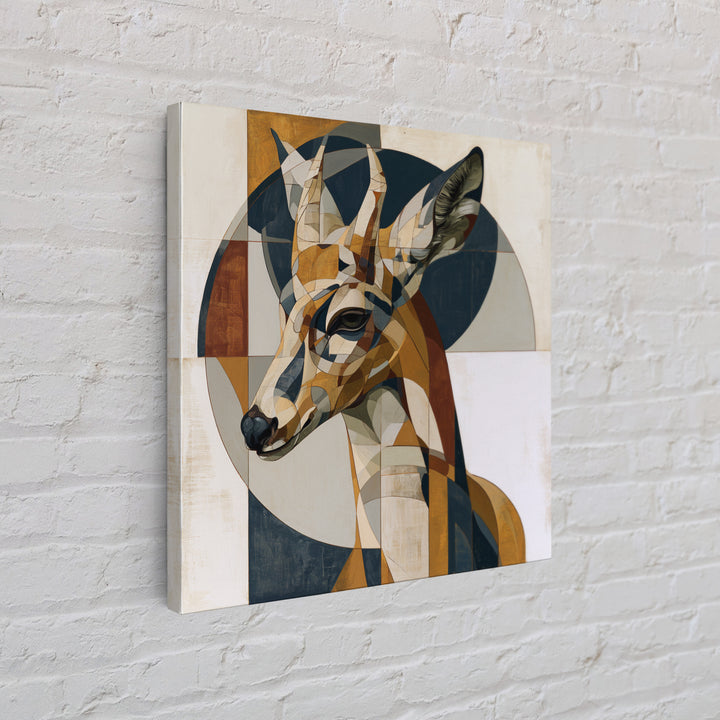 Sacred Deer Formed from Geometric Facets Framed Canvas Print, Sacred Geometry Art, Modern Decor, Living Room Decor, Geometry, SGA-1x1-79