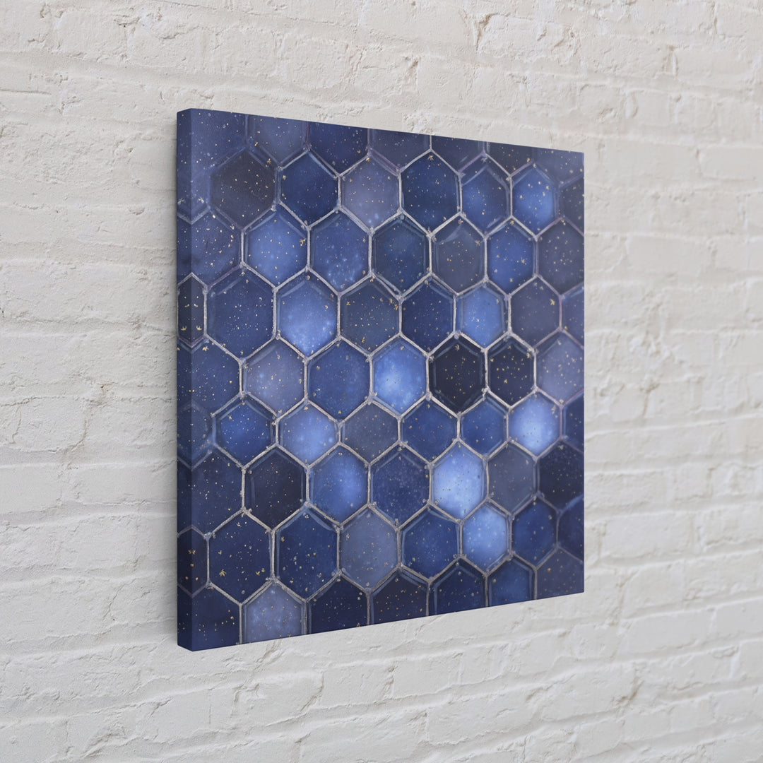 Hexagon Honeycomb Pattern Framed Canvas Print, Sacred Geometry Art, Textured Painting, Living Room Decor, Fine Art, Geometry, SGA-1x1-88