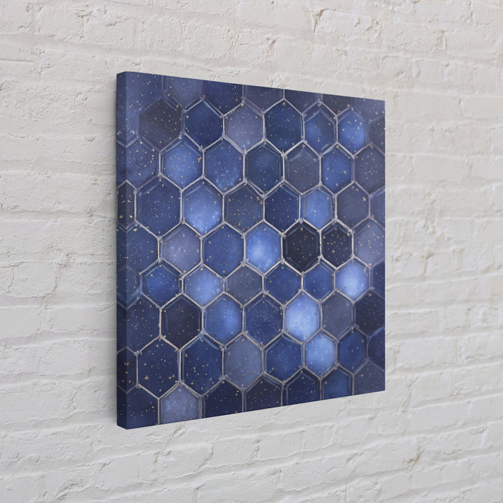 Hexagon Honeycomb Pattern Framed Canvas Print, Sacred Geometry Art, Textured Painting, Living Room Decor, Fine Art, Geometry, SGA-1x1-88