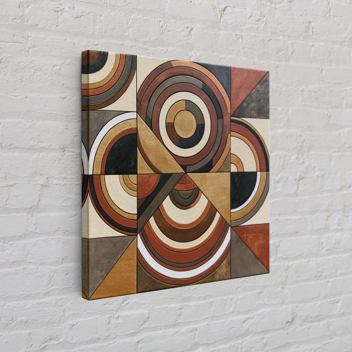Concentric Circles and Triangles Canvas Print, Sacred Geometry Art, Yoga Wall Art, Living Room Decor, Fine Art, Geometry, SGA-1x1-9