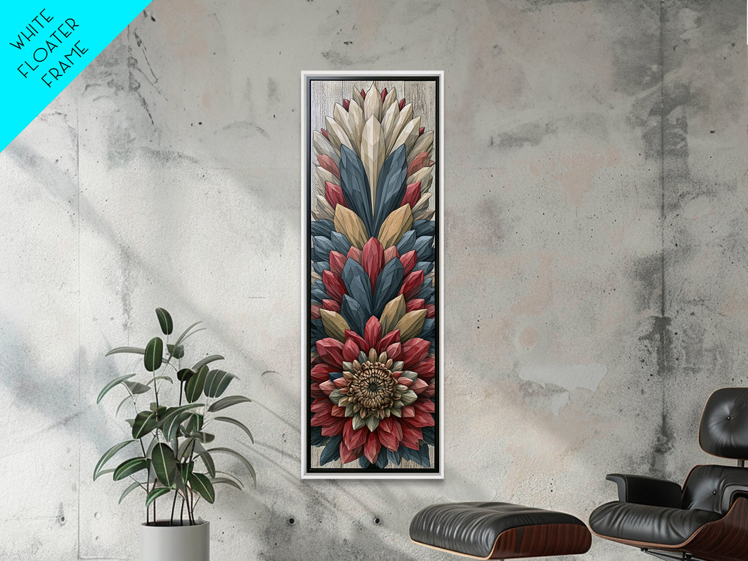 Crystal Lotus Arrangement Canvas Print, Sacred Geometry Art, Large Wall Art, Living Room Decor, Geometry, Geometric Wall Art, SGA-1x3-56