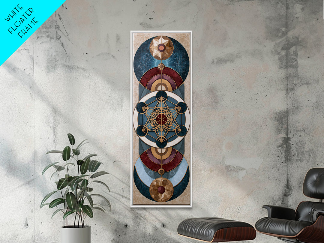 Metatron Cube with Celestial Background Canvas Print, Sacred Geometry Art, Digital Download Art, Living Room Decor, Geometry, SGA-1x3-63