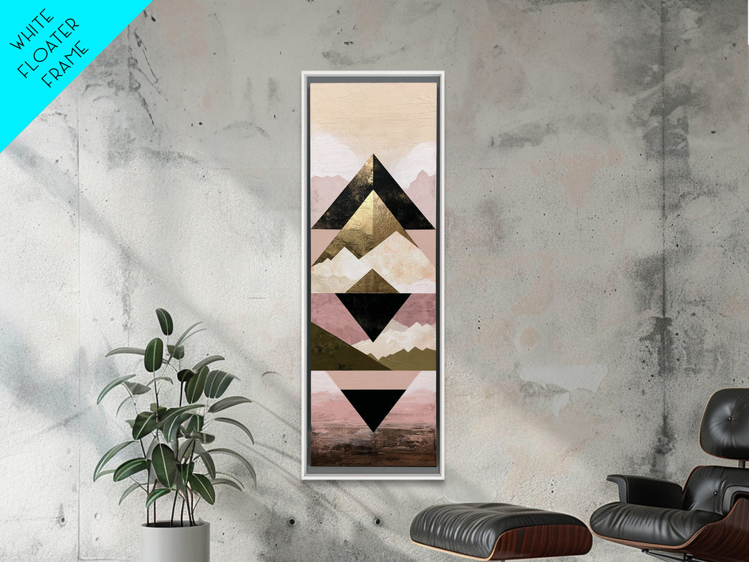 Triangle Mountain Landscape Canvas Print, Sacred Geometry Art, Art Print, Living Room Decor, Geometry, Digital Wall Art, SGA-1x3-77