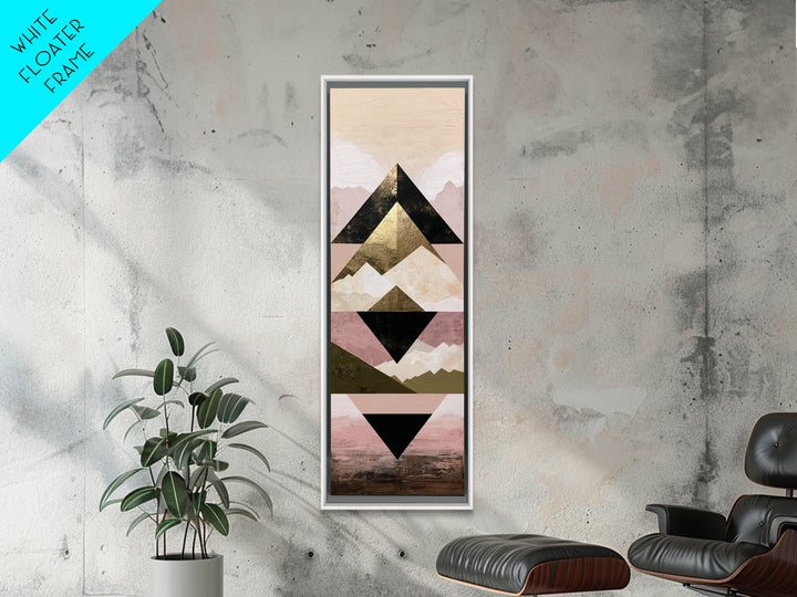 Triangle Mountain Landscape Canvas Print, Sacred Geometry Art, Art Print, Living Room Decor, Geometry, Digital Wall Art, SGA-1x3-77