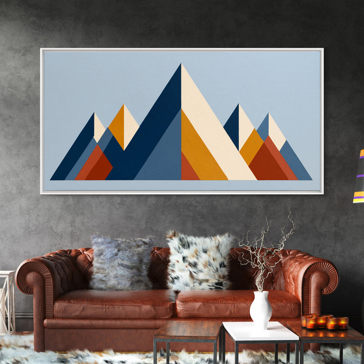 Triangle Mountain Landscape Framed Canvas Print, Sacred Geometry Art, Canvas Wall Art, Living Room Decor, Fine Art, Geometry, SGA-2x1-85