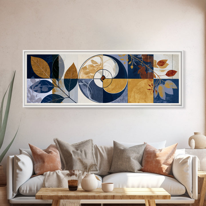 Golden Ratio Spiral Canvas Print, Sacred Geometry Art, Art Print, Living Room Decor, Watercolor Art, Geometry, Digital Wall Art, SGA-3x1-70