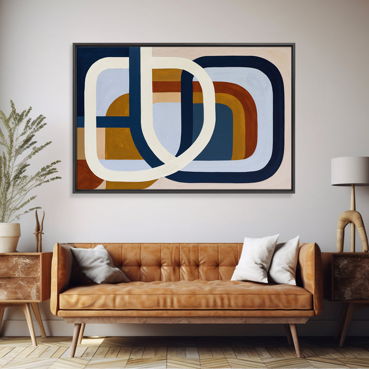 Abstract Temple Plan Made from Sacred Lines Canvas Print, Sacred Geometry Art, Midcentury Modern, Living Room Decor, Geometry, SGA-3x2-17
