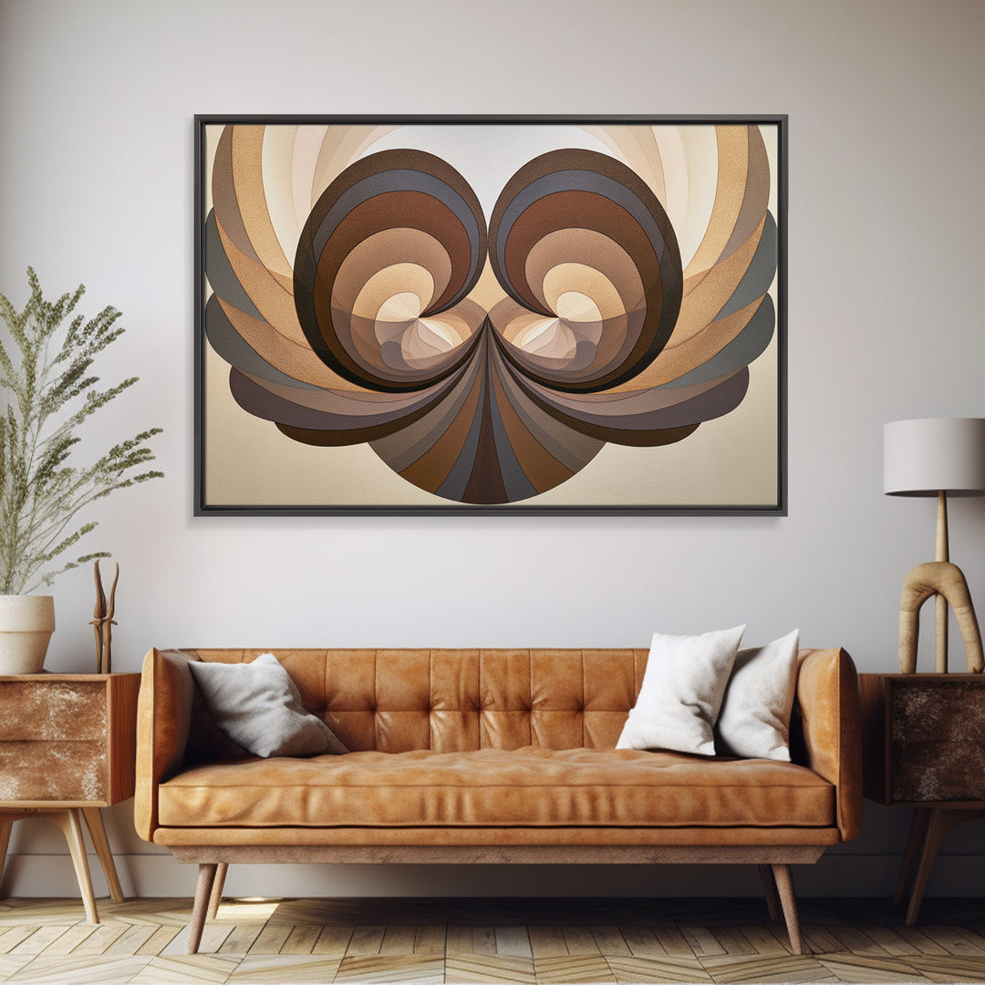 Angel Wings Built from Symmetrical Arcs Canvas Print, Sacred Geometry Art, Boho Wall Decor, Living Room Decor, Geometry, SGA-3x2-3