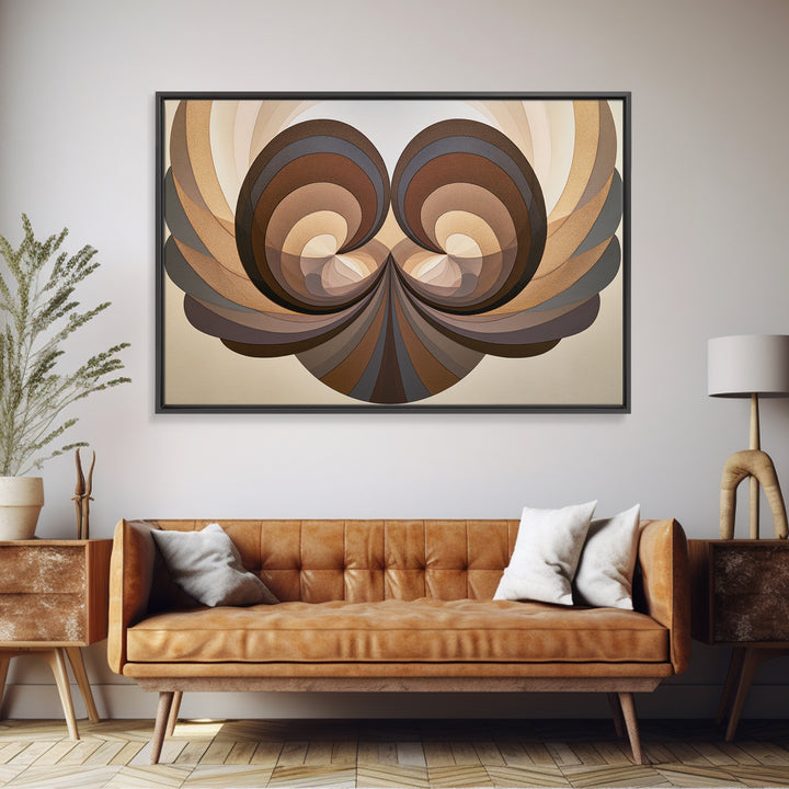 Angel Wings Built from Symmetrical Arcs Canvas Print, Sacred Geometry Art, Boho Wall Decor, Living Room Decor, Geometry, SGA-3x2-3