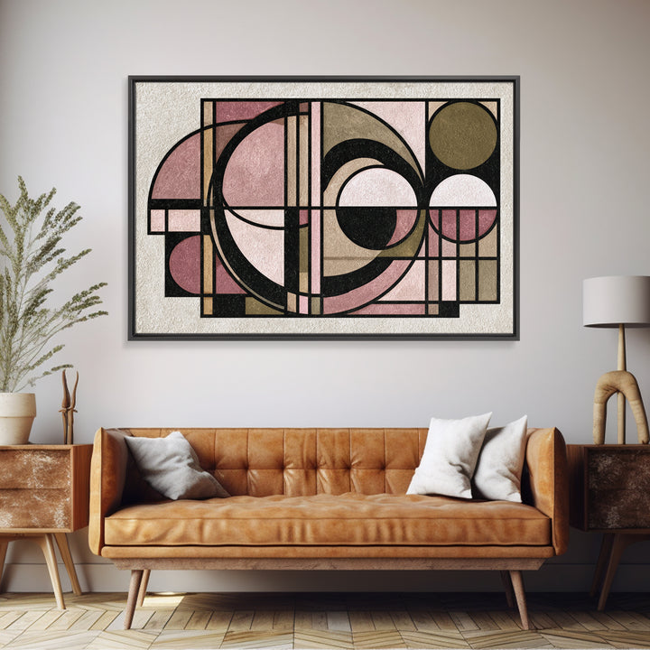 Abstract Temple Plan Made from Sacred Lines Canvas Print, Sacred Geometry Art, Rustic Home Decor, Living Room Decor, Geometry, SGA-3x2-65