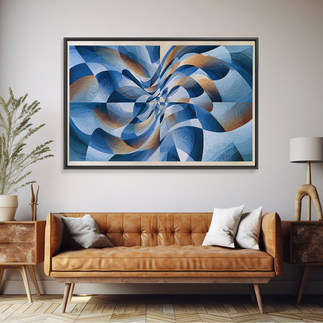 Geometric Wave Pattern Canvas Print, Sacred Geometry Art, Wabi Sabi Art, Living Room Decor, Fine Art, Geometry, Modern Decor, SGA-3x2-98