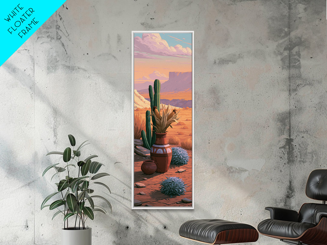 Pueblo Pottery Still Life Canvas Print, Southwestern Art, Prints Wall Art, Southwestern Decor, Fine Art, Mesa, Tile Art, SOU-1x3-35