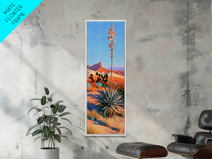 Yucca Blooms Against Clear Blue Sky Canvas Print, Southwestern Art, Western Decor, Southwestern Decor, Fine Art, Mesa, SOU-1x3-56