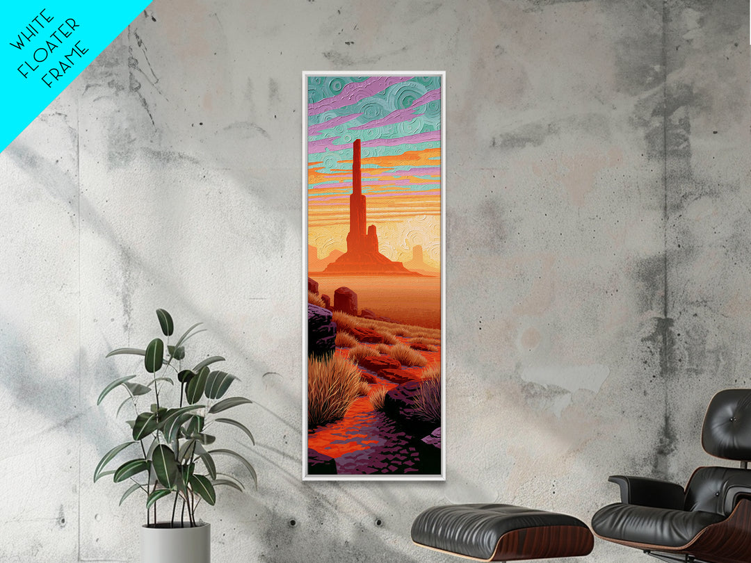 Monument Valley Silhouette Canvas Print, Southwestern Art, Room Decor, Southwestern Decor, Fine Art, Mesa, Digital Wall Art, SOU-1x3-94