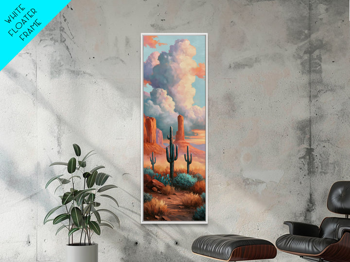 Desert Storm Clouds Framed Canvas Print, Southwestern Art, Western Home Decor, Southwestern Decor, Fine Art, Mesa, Room Decor, SOU-1x3-96