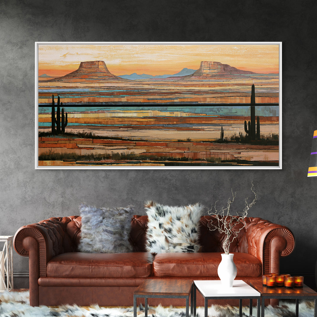 Tribal Blanket Abstract Without Sacred Copying Canvas Print, Southwestern Art, Contemporary Art, Southwestern Decor, Mesa, SOU-2x1-34