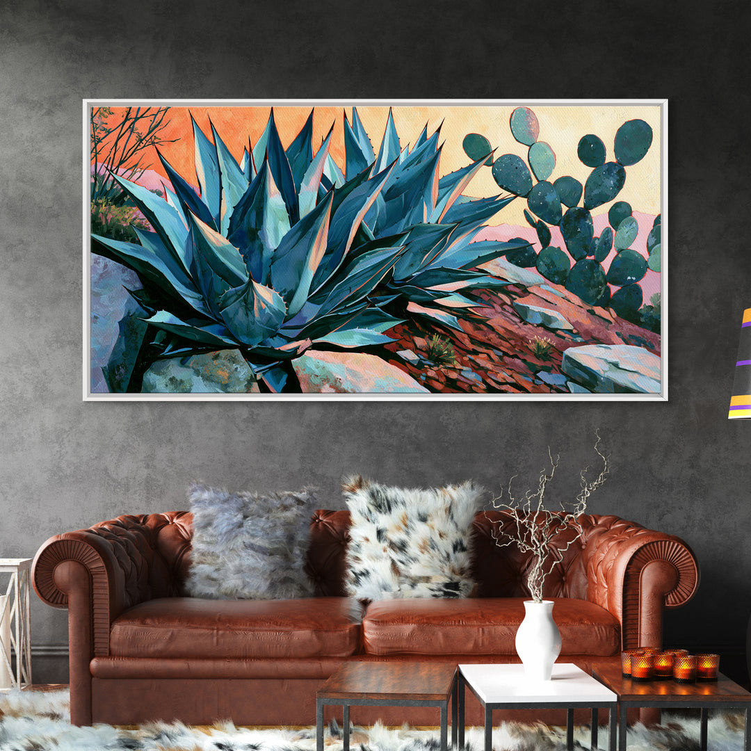 Agave Plant Closeup Canvas Print, Southwestern Art, Original Art, Southwestern Decor, Fine Art, Mesa, Landscape Art, Tile Art, SOU-2x1-57