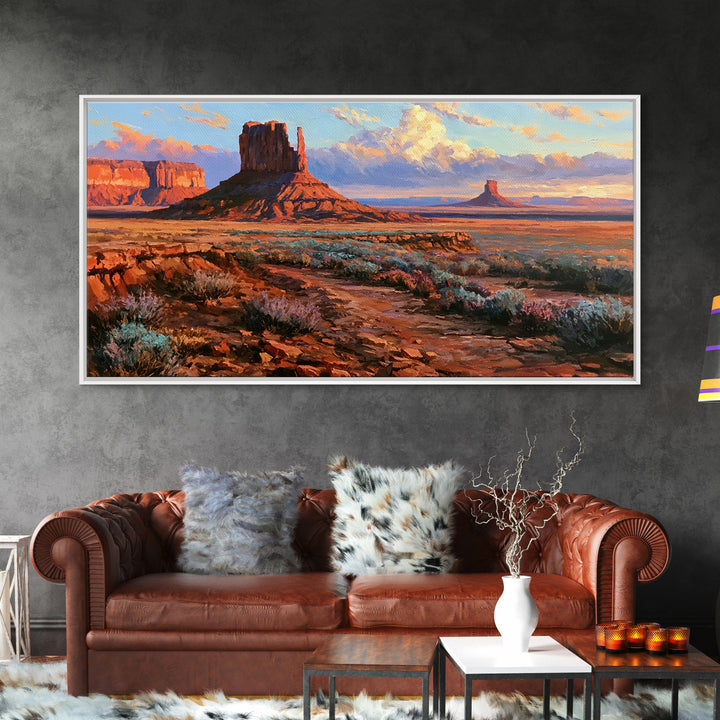 Desert Mesas in Terracotta and Turquoise Canvas Print, Southwestern Art, Western Wall Art, Southwestern Decor, Fine Art, Mesa, SOU-2x1-69