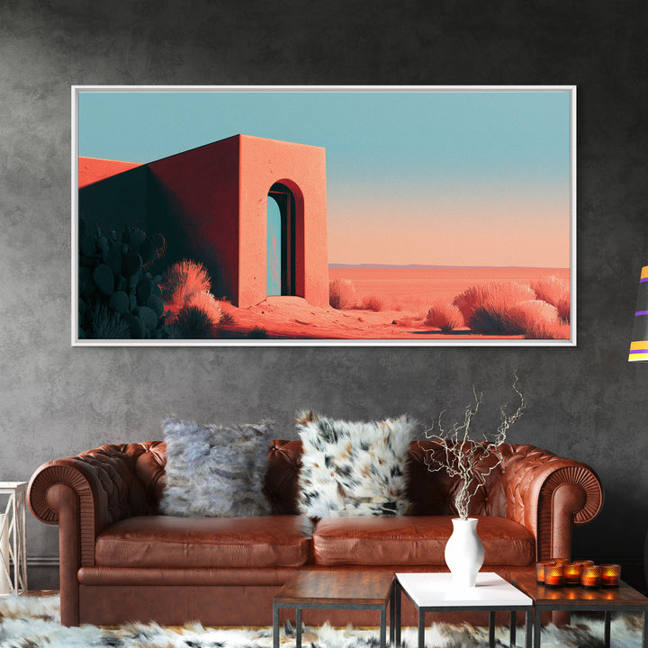 Adobe Doorway with Turquoise Blue Shadow Canvas Print, Southwestern Art, Boho Wall Art, Southwestern Decor, Fine Art, Mesa, SOU-2x1-73
