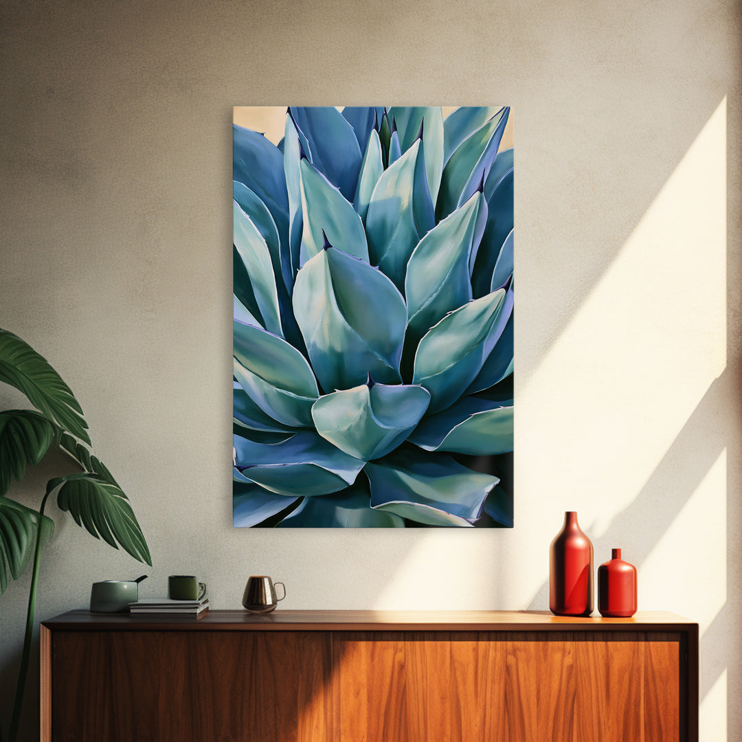 Agave Plant Closeup Framed Canvas Print, Southwestern Art, Western Wall Art, Southwestern Decor, Fine Art, Mesa, Gallery Decor, SOU-2x3-93