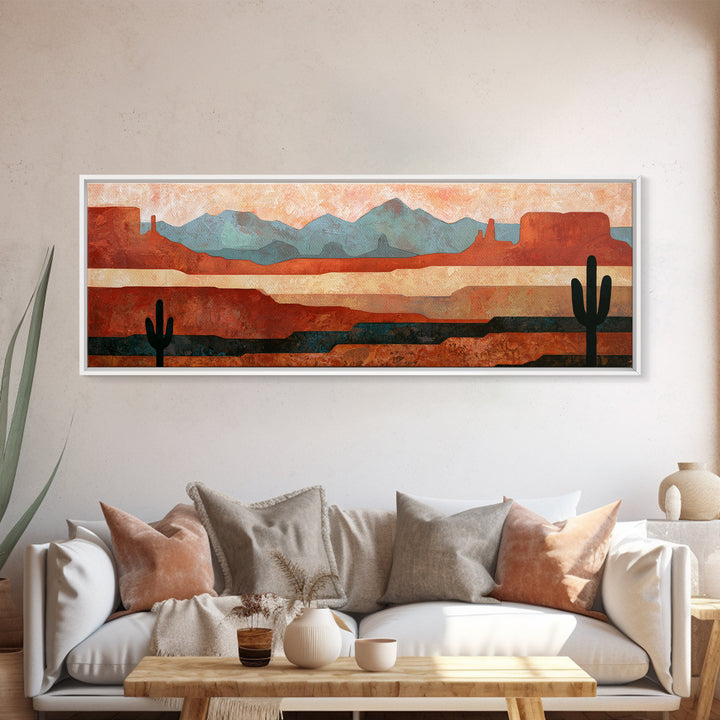 Abstract Canyon Layers Canvas Print, Southwestern Art, Printable Art, Southwestern Decor, Fine Art, Mesa, Native American Art, SOU-3x1-34