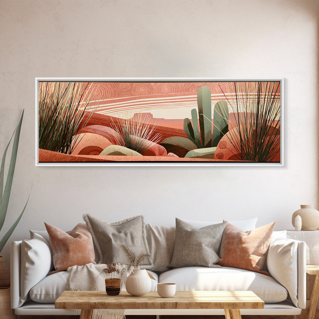 Tribal Blanket Abstract Without Sacred Copying Canvas Print, Southwestern Art, Antique Oil Painting, Southwestern Decor, Mesa, SOU-3x1-54