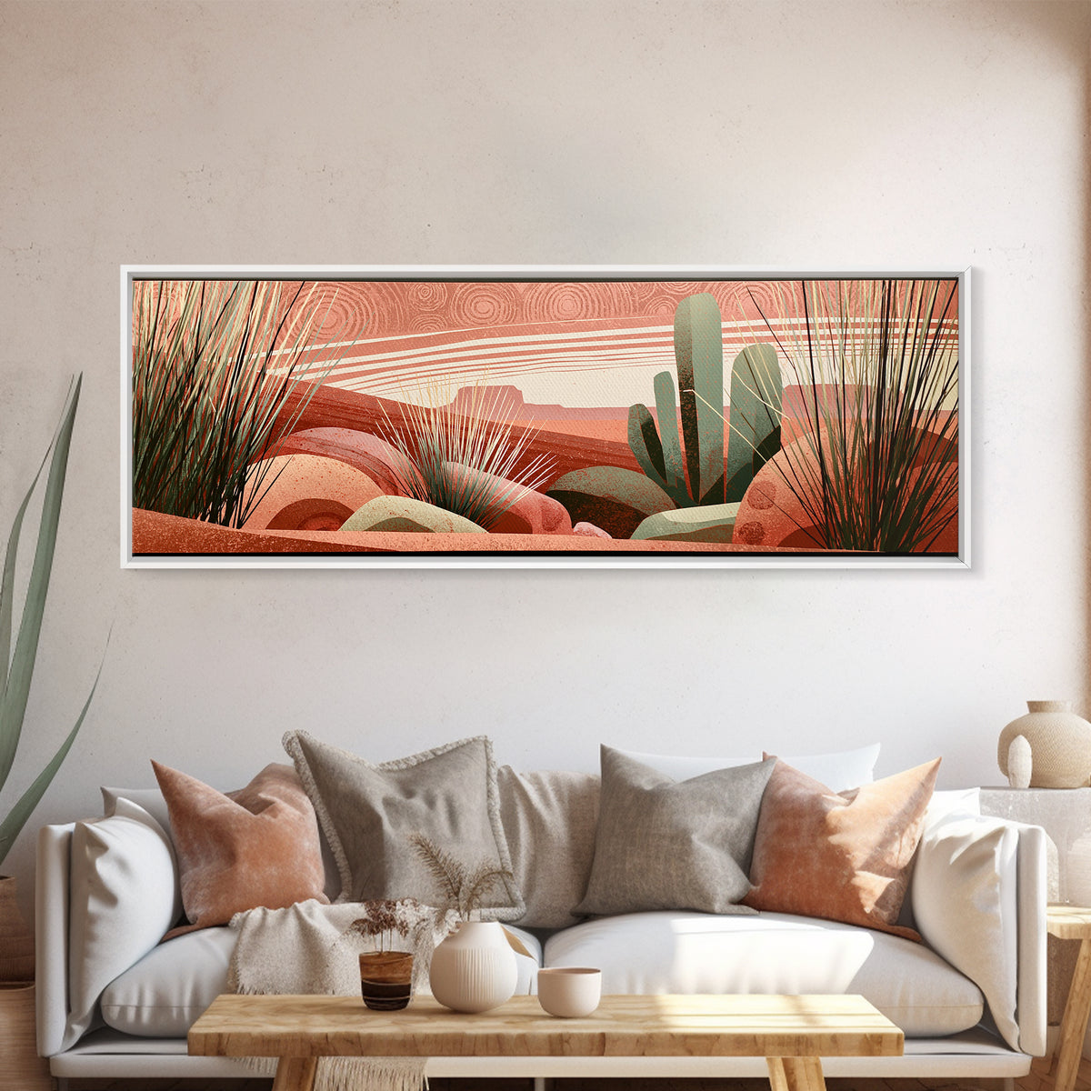 Tribal Blanket Abstract Without Sacred Copying Canvas Print, Southwestern Art, Antique Oil Painting, Southwestern Decor, Mesa, SOU-3x1-54
