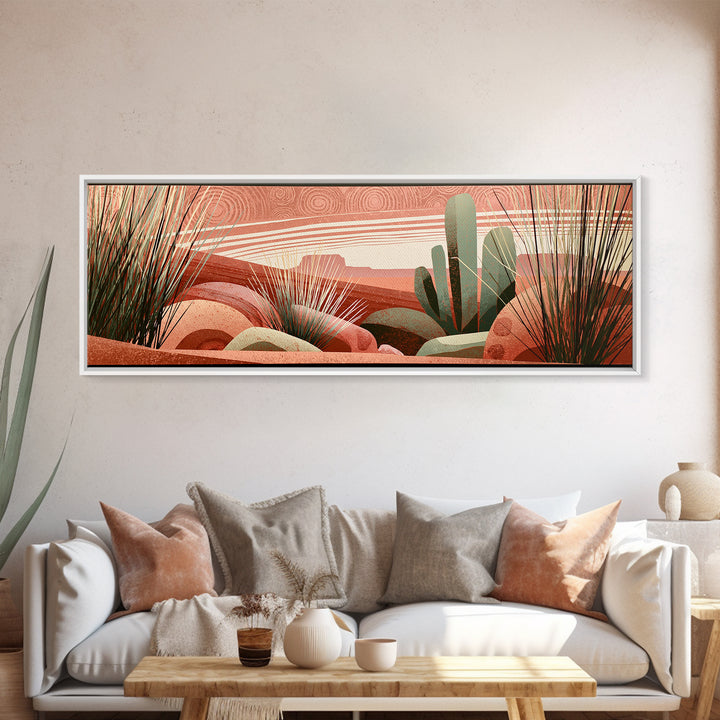Tribal Blanket Abstract Without Sacred Copying Canvas Print, Southwestern Art, Antique Oil Painting, Southwestern Decor, Mesa, SOU-3x1-54