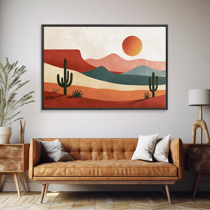 Abstract Canyon Layers Framed Canvas Print, Southwestern Art, Landscape Painting, Southwestern Decor, Watercolor Art, Mesa, SOU-3x2-70